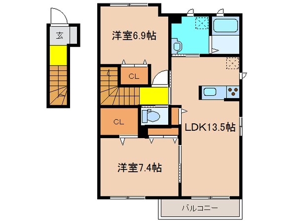 リアンＡ棟の物件間取画像